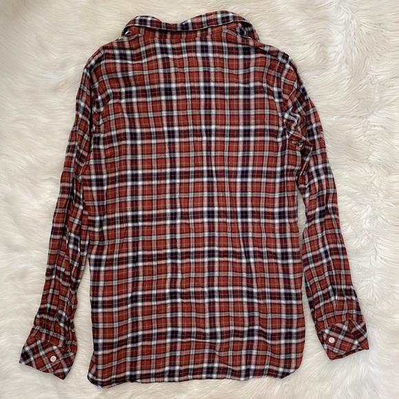 Current Elliott Red Rust Plaid Button Up Shirt Top - Picture 6 of 9